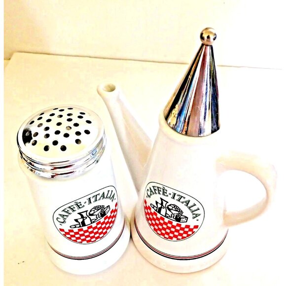 Caffe Italia Set by Himark Cheese Shaker & Ceramic Jar Coffee Vinager Oil Taiwan - Picture 14 of 14